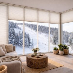 Plisségardin Balkong Q6